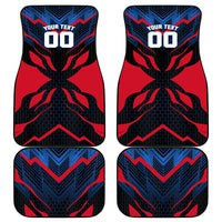 Personalized Antigua And Barbuda Cricket Falcons Car Mats Abstract Hexagon Pattern Sport