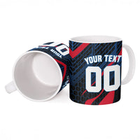 Personalized Antigua And Barbuda Cricket Falcons Ceramic Mug Abstract Hexagon Pattern Sport