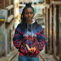 Personalized Antigua And Barbuda Cricket Falcons Hoodie Abstract Hexagon Pattern Sport