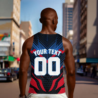 Personalized Antigua And Barbuda Cricket Falcons Men Tank Top Abstract Hexagon Pattern Sport