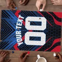 Personalized Antigua And Barbuda Cricket Falcons Puzzle Abstract Hexagon Pattern Sport