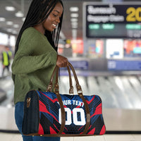 Personalized Antigua And Barbuda Cricket Falcons Travel Bag Abstract Hexagon Pattern Sport