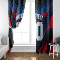 Personalized Antigua And Barbuda Cricket Falcons Window Curtain Abstract Hexagon Pattern Sport