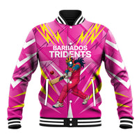 Personalized Barbados Tridents Baseball Jacket Cricket Mascot Dynamic Anime Art