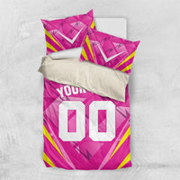 Personalized Barbados Tridents Bedding Set Cricket Mascot Dynamic Anime Art