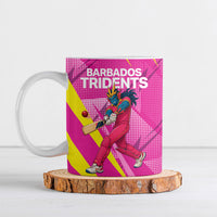 Personalized Barbados Tridents Ceramic Mug Cricket Mascot Dynamic Anime Art