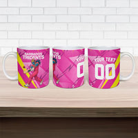 Personalized Barbados Tridents Ceramic Mug Cricket Mascot Dynamic Anime Art