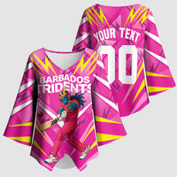 Personalized Barbados Tridents Kimono Sleeve Blouse Cricket Mascot Dynamic Anime Art