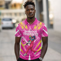 Personalized Barbados Tridents Polo Shirt Cricket Mascot Dynamic Anime Art