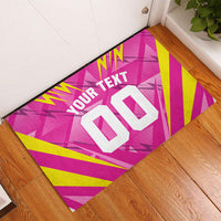 Personalized Barbados Tridents Rubber Doormat Cricket Mascot Dynamic Anime Art