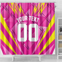 Personalized Barbados Tridents Shower Curtain Cricket Mascot Dynamic Anime Art