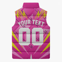 Personalized Barbados Tridents Sleeveless Puffer Jacket Cricket Mascot Dynamic Anime Art
