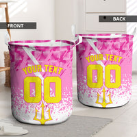 Personalized Barbados Tridents Cricket Laundry Basket Trident Graphic Splash Pattern Caribbean Sport