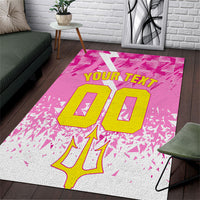 Personalized Barbados Tridents Cricket Area Rug Trident Graphic Splash Pattern Caribbean Sport
