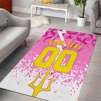 Personalized Barbados Tridents Cricket Area Rug Trident Graphic Splash Pattern Caribbean Sport