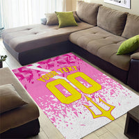 Personalized Barbados Tridents Cricket Area Rug Trident Graphic Splash Pattern Caribbean Sport