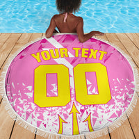 Personalized Barbados Tridents Cricket Beach Blanket Trident Graphic Splash Pattern Caribbean Sport