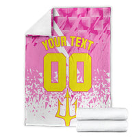 Personalized Barbados Tridents Cricket Blanket Trident Graphic Splash Pattern Caribbean Sport