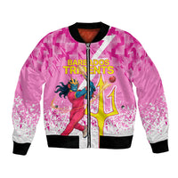Personalized Barbados Tridents Cricket Bomber Jacket Trident Graphic Splash Pattern Caribbean Sport