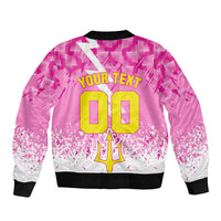 Personalized Barbados Tridents Cricket Bomber Jacket Trident Graphic Splash Pattern Caribbean Sport