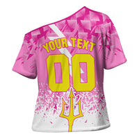 Personalized Barbados Tridents Cricket Cross Shoulder Shirt Trident Graphic Splash Pattern Caribbean Sport