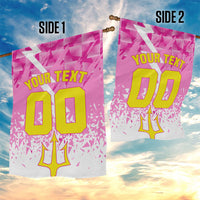 Personalized Barbados Tridents Cricket Garden Flag Trident Graphic Splash Pattern Caribbean Sport