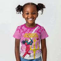 Personalized Barbados Tridents Cricket Kid T shirt Trident Graphic Splash Pattern Caribbean Sport