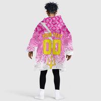 Personalized Barbados Tridents Cricket Kid Wearable Blanket Hoodie Trident Graphic Splash Pattern Caribbean Sport