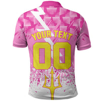 Personalized Barbados Tridents Cricket Polo Shirt Trident Graphic Splash Pattern Caribbean Sport