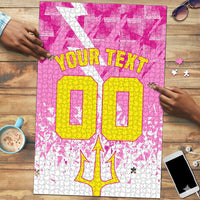 Personalized Barbados Tridents Cricket Puzzle Trident Graphic Splash Pattern Caribbean Sport