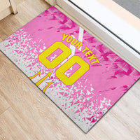 Personalized Barbados Tridents Cricket Rubber Doormat Trident Graphic Splash Pattern Caribbean Sport
