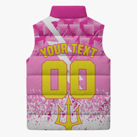Personalized Barbados Tridents Cricket Sleeveless Puffer Jacket Trident Graphic Splash Pattern Caribbean Sport