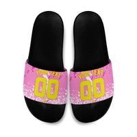 Personalized Barbados Tridents Cricket Slide Sandals Trident Graphic Splash Pattern Caribbean Sport
