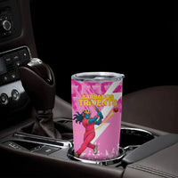 Personalized Barbados Tridents Cricket Tumbler Cup Trident Graphic Splash Pattern Caribbean Sport