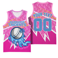 Personalized Barbados Cricket Tridents Basketball Jersey Graphic Geometric Dynamic Sports Mascot