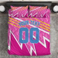 Personalized Barbados Cricket Tridents Bedding Set Graphic Geometric Dynamic Sports Mascot