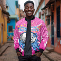 Personalized Barbados Cricket Tridents Bomber Jacket Graphic Geometric Dynamic Sports Mascot