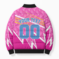 Personalized Barbados Cricket Tridents Bomber Puffer Jacket Graphic Geometric Dynamic Sports Mascot