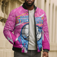 Personalized Barbados Cricket Tridents Bomber Puffer Jacket Graphic Geometric Dynamic Sports Mascot