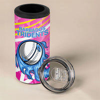 Personalized Barbados Cricket Tridents 4 in 1 Can Cooler Tumbler Graphic Geometric Dynamic Sports Mascot