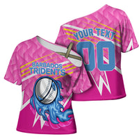 Personalized Barbados Cricket Tridents Cross Shoulder Shirt Graphic Geometric Dynamic Sports Mascot