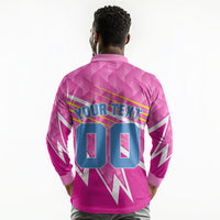 Personalized Barbados Cricket Tridents Long Sleeve Polo Shirt Graphic Geometric Dynamic Sports Mascot