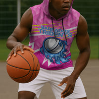 Personalized Barbados Cricket Tridents Sleeveless Hoodie Graphic Geometric Dynamic Sports Mascot