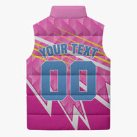 Personalized Barbados Cricket Tridents Sleeveless Puffer Jacket Graphic Geometric Dynamic Sports Mascot