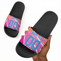 Personalized Barbados Cricket Tridents Slide Sandals Graphic Geometric Dynamic Sports Mascot