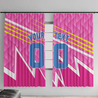 Personalized Barbados Cricket Tridents Window Curtain Graphic Geometric Dynamic Sports Mascot