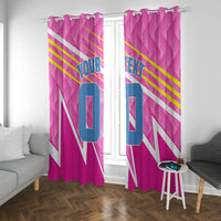 Personalized Barbados Cricket Tridents Window Curtain Graphic Geometric Dynamic Sports Mascot