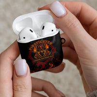 Firefighter German Shepherd Dad AirPods Case Vintage Fire Flames Sunset City Skyline - Always By My Side