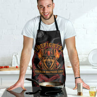 Firefighter German Shepherd Dad Apron Vintage Fire Flames Sunset City Skyline - Always By My Side