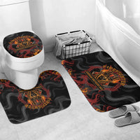 Firefighter German Shepherd Dad Bathroom Set Vintage Fire Flames Sunset City Skyline - Always By My Side